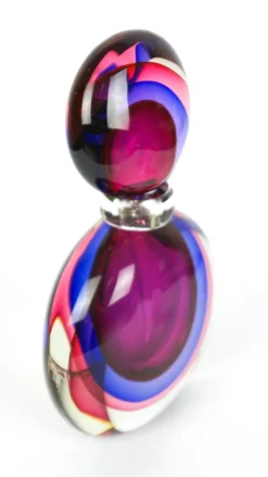 Pamono Ruby, Purple & Blue Sommerso Murano Blown Glass Bottle by Michele Onesto for Made Murano Glass, 2019><noscript><img width=
