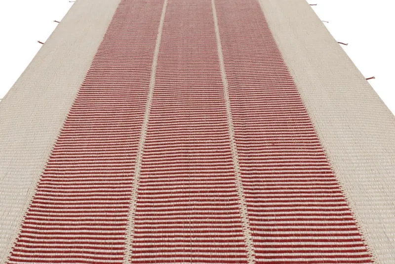 Outlet Pamono Rug & Kilims Kilim with Textural Cream, Red, and Beige Stripes