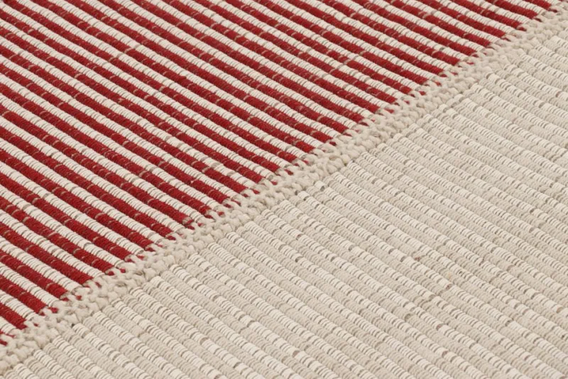 Outlet Pamono Rug & Kilims Kilim with Textural Cream, Red, and Beige Stripes