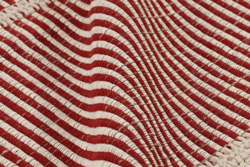 Outlet Pamono Rug & Kilims Kilim with Textural Cream, Red, and Beige Stripes