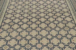 Pamono Rug in Beige with Blue Geometric Patterns from R&K Principal Jahanshah Nazmiyal><noscript><img width=