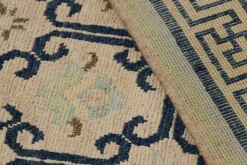 Pamono Rug in Beige with Blue Geometric Patterns from R&K Principal Jahanshah Nazmiyal><noscript><img width=