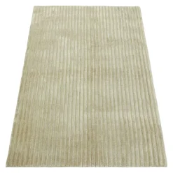 Clearance Pamono Rug in Beige with Textural Stripes from R&K Principal Jahanshah Nazmiyal