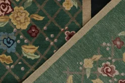 Sale Pamono Rug in Black and Green with Floral Pattern from R&K Principal Jahanshah Nazmiyal
