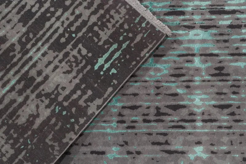 Pamono Rug in Blue and Gray Abstract Pattern from R&K Principal Jahanshah Nazmiyal> Carpets & Textiles|Carpets & Textiles