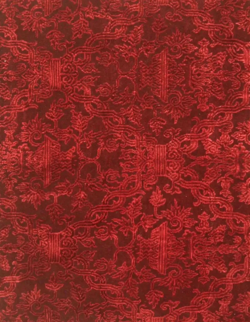 Pamono Rug in Burgundy with Floral Patterns from R&K Principal Jahanshah Nazmiyal> Carpets & Textiles|Carpets & Textiles