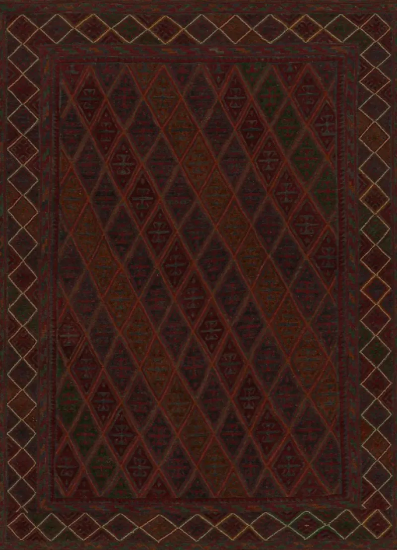 Pamono Rug in Burgundy with Geometric Patterns from R&K Principal Jahanshah Nazmiyal> Carpets & Textiles|Carpets & Textiles