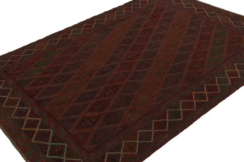 Pamono Rug in Burgundy with Geometric Patterns from R&K Principal Jahanshah Nazmiyal> Carpets & Textiles|Carpets & Textiles