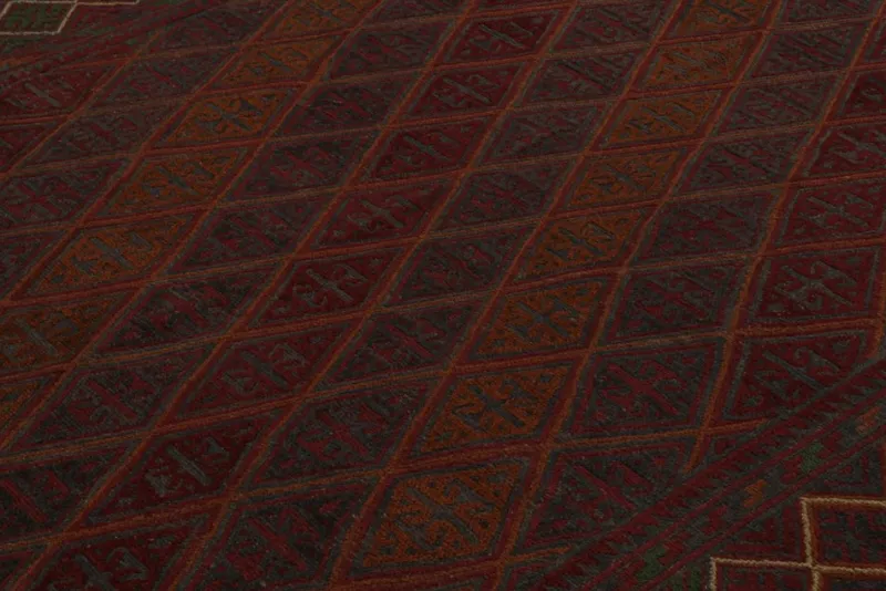 Pamono Rug in Burgundy with Geometric Patterns from R&K Principal Jahanshah Nazmiyal> Carpets & Textiles|Carpets & Textiles