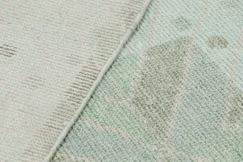 Hot Pamono Rug in Green and Blue with Geometric Patterns from R&K Principal Jahanshah Nazmiyal