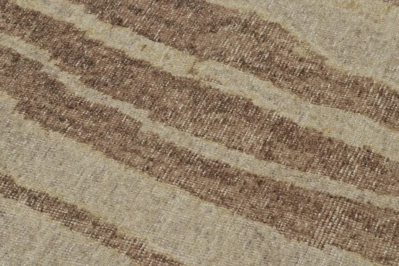 Online Pamono Rug in Taupe with Geometric Patterns from R&K Principal Jahanshah Nazmiyal
