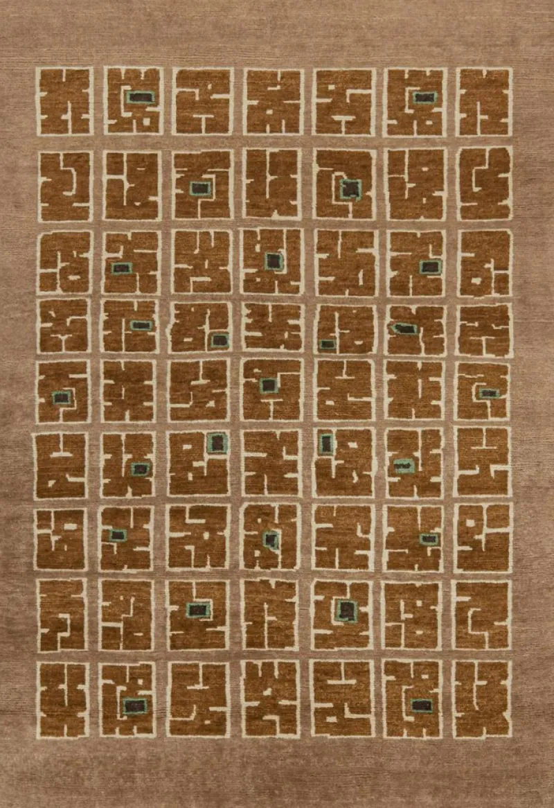 Pamono Rug in Tones of Brown with Patterns from R&K Principal Jahanshah Nazmiyal> Carpets & Textiles|Carpets & Textiles
