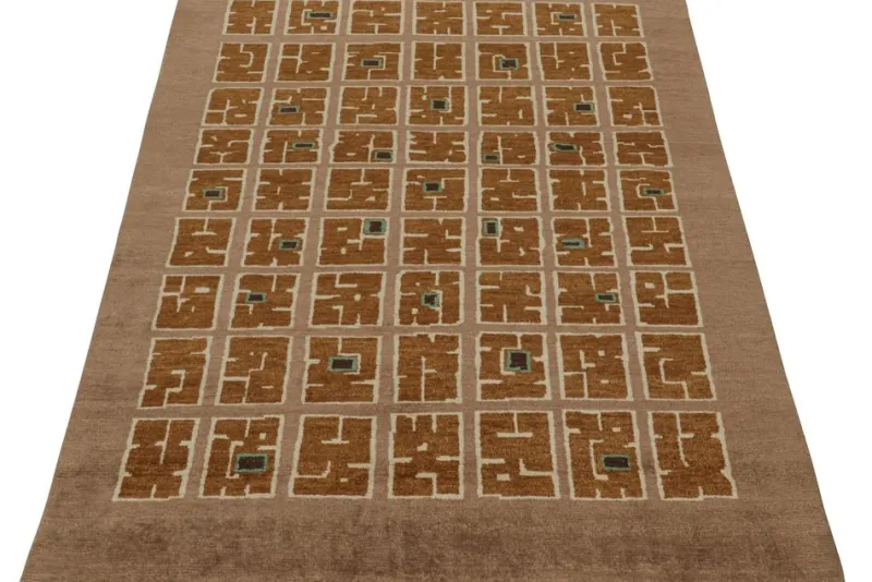Pamono Rug in Tones of Brown with Patterns from R&K Principal Jahanshah Nazmiyal> Carpets & Textiles|Carpets & Textiles