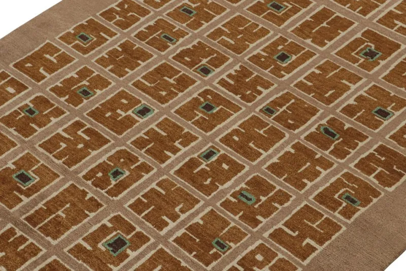 Pamono Rug in Tones of Brown with Patterns from R&K Principal Jahanshah Nazmiyal> Carpets & Textiles|Carpets & Textiles