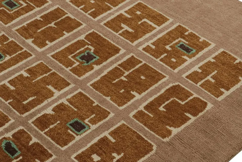 Pamono Rug in Tones of Brown with Patterns from R&K Principal Jahanshah Nazmiyal> Carpets & Textiles|Carpets & Textiles
