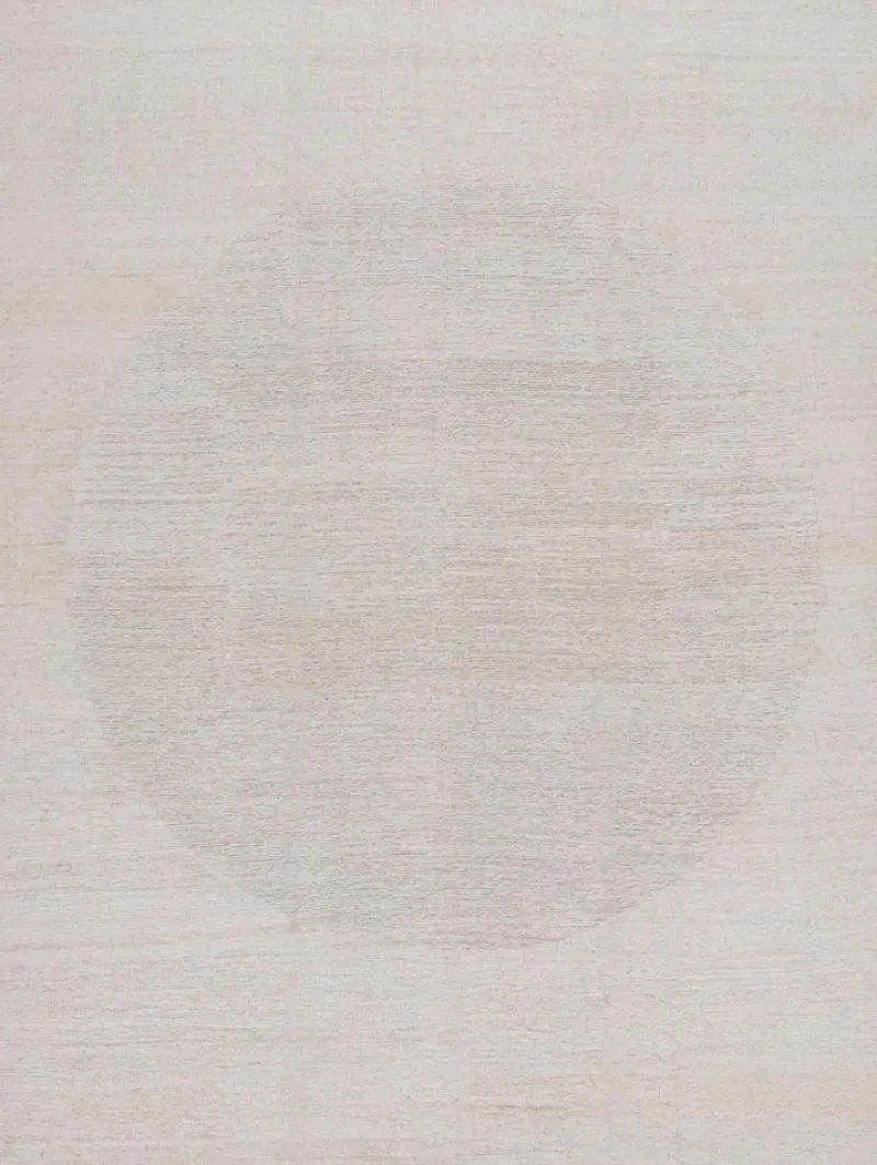 Pamono Rug in White with Subtle Circle Pattern from R&K Principal Jahanshah Nazmiyal> Carpets & Textiles|Carpets & Textiles