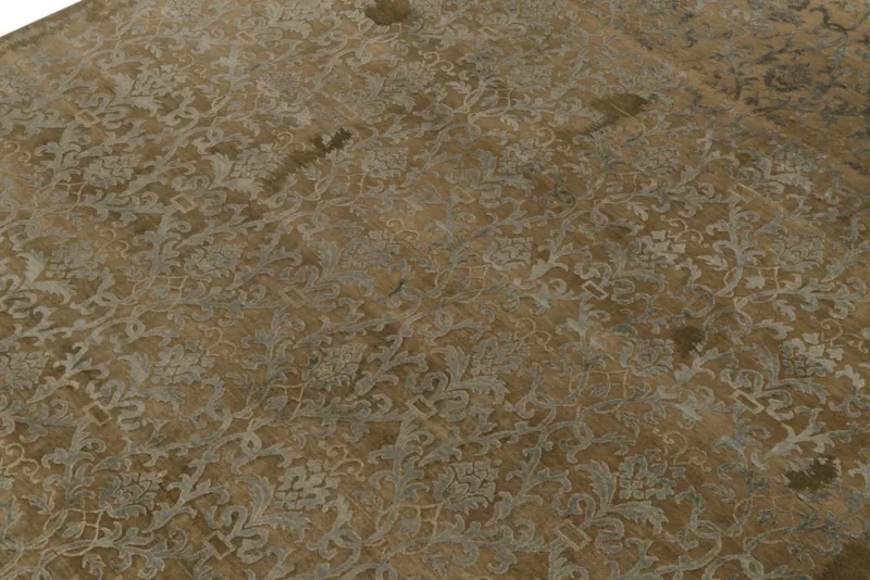 Clearance Pamono Rug with Blue Floral Patterns from R&K Principal Jahanshah Nazmiyal