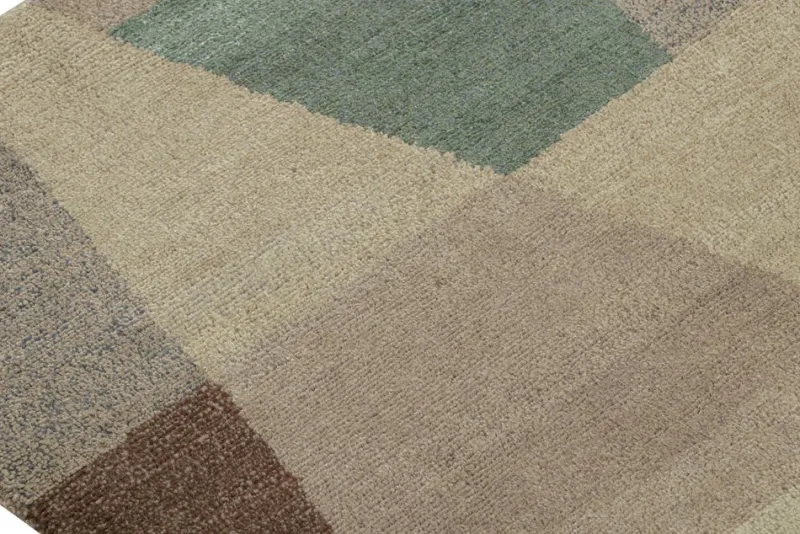 Pamono Rug with Blue Geometric Patterns from R&K Principal Jahanshah Nazmiyal> Carpets & Textiles|Carpets & Textiles