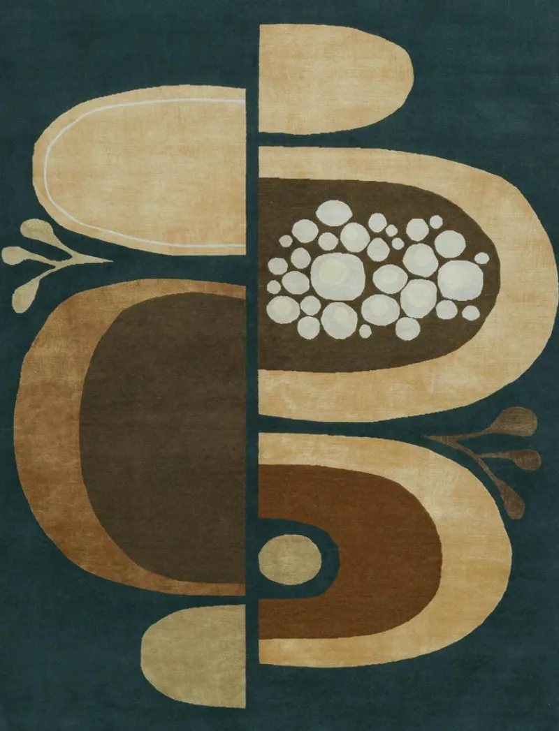 Sale Pamono Rug with Geometric Patterns from R&K Principal Jahanshah Nazmiyal
