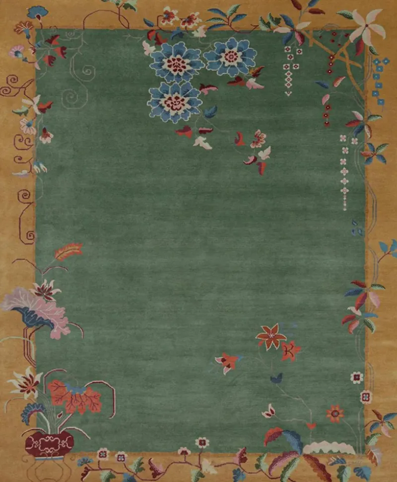 New Pamono Rug with Geometric Pattern and Pictorials from R&K Principal Jahanshah Nazmiyal