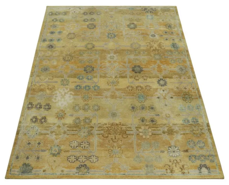 Outlet Pamono Rug with Ice Blue Floral Patterns from R&K Principal Jahanshah Nazmiyal