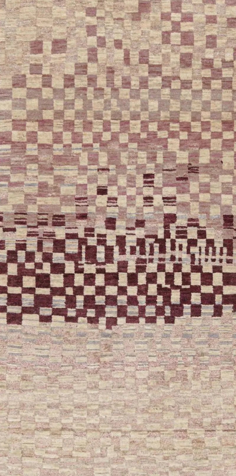 Pamono Rug with Pink and Cream Geometric Patterns from R&K Principal Jahanshah Nazmiyal> Carpets & Textiles|Carpets & Textiles