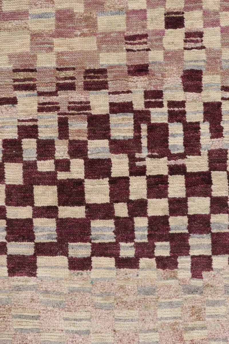 Pamono Rug with Pink and Cream Geometric Patterns from R&K Principal Jahanshah Nazmiyal> Carpets & Textiles|Carpets & Textiles