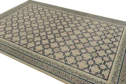 Pamono Rugs in Beige with Blue Geometric Patterns from R&K Principal Jahanshah Nazmiyal><noscript><img width=