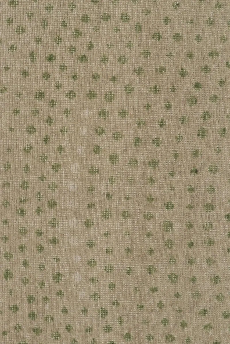 Online Pamono Runner in Beige with Green Dot Pattern from R&K Principal Jahanshah Nazmiyal