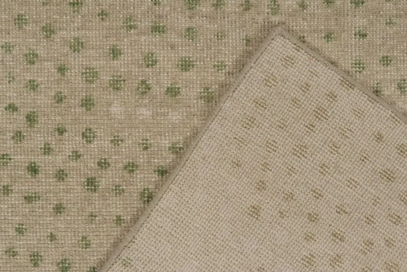 Online Pamono Runner in Beige with Green Dot Pattern from R&K Principal Jahanshah Nazmiyal