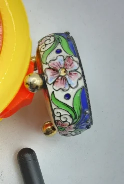 Pamono Russian Silver and Enamel Gilded Salt Cellar, 1890s><noscript><img width=