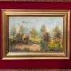 Pamono Russo, Rural Landscape, 20th Century, Oil Painting on Panel, Framed> Painting