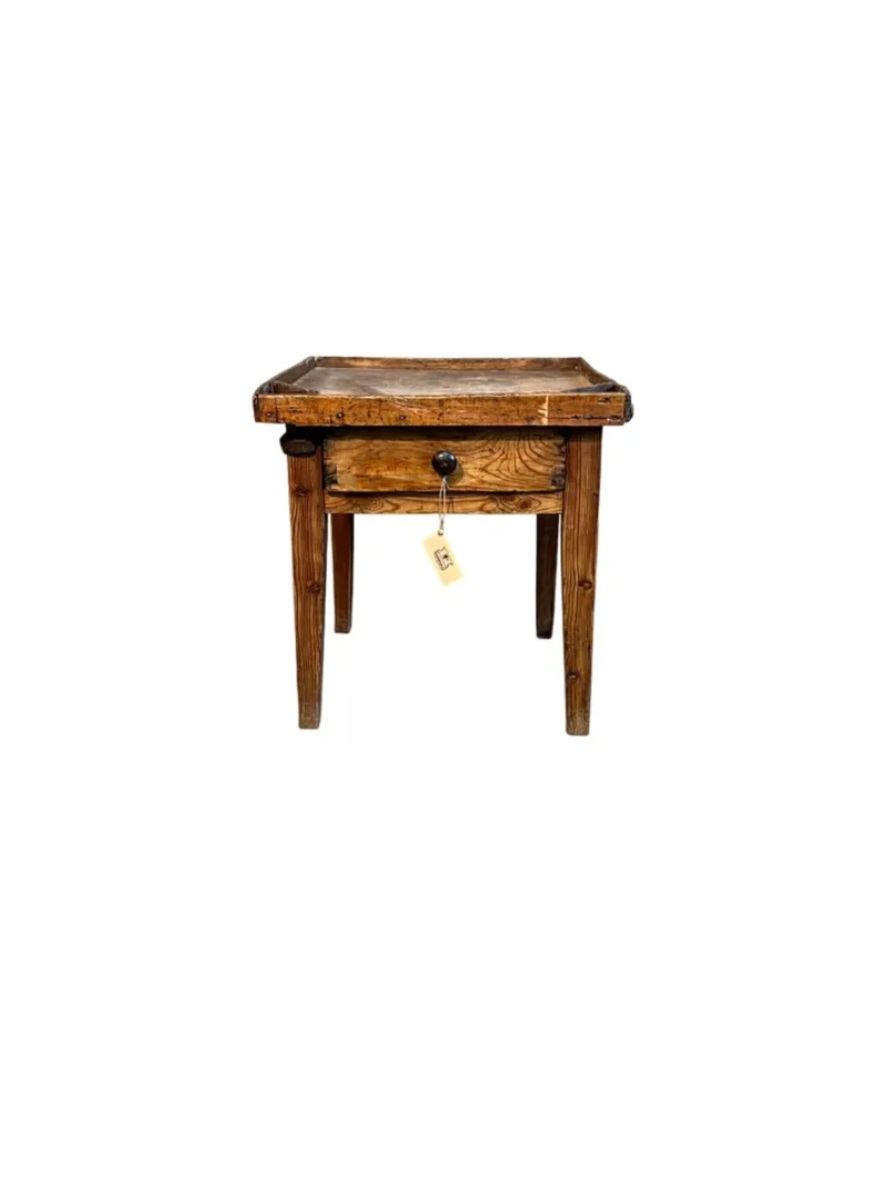 Pamono Rustic Cobbler's Table with Drawer