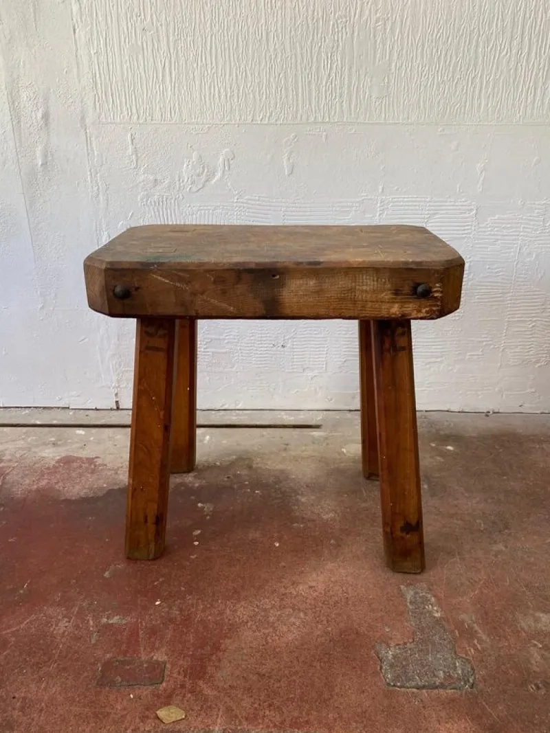 Hot Pamono Rustic Farmhouse Chopping Block Table, 1956