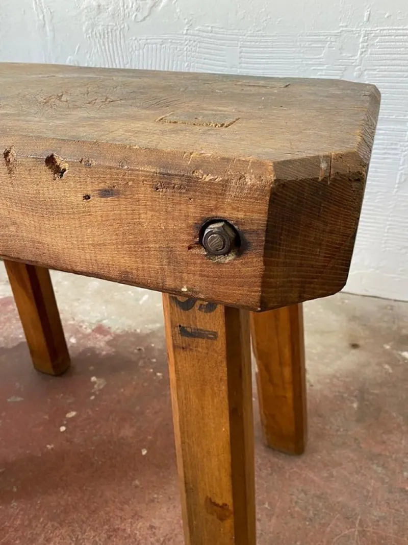 Hot Pamono Rustic Farmhouse Chopping Block Table, 1956