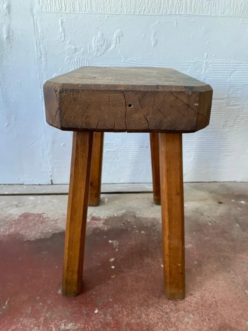Hot Pamono Rustic Farmhouse Chopping Block Table, 1956