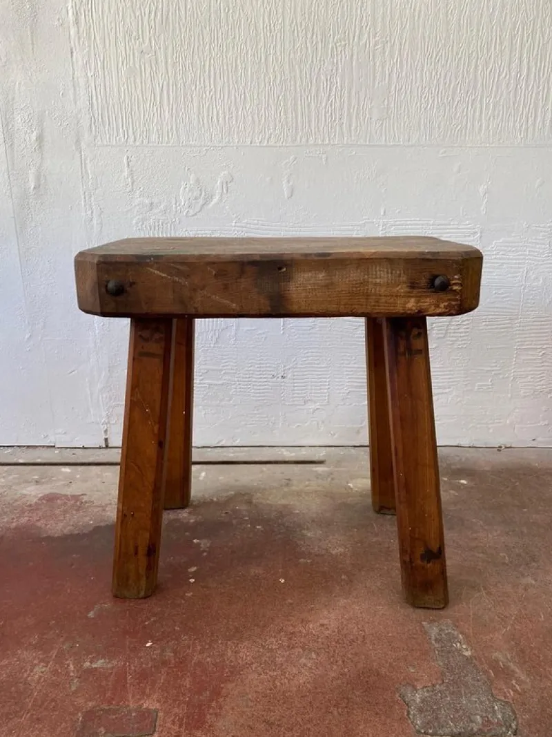 Hot Pamono Rustic Farmhouse Chopping Block Table, 1956