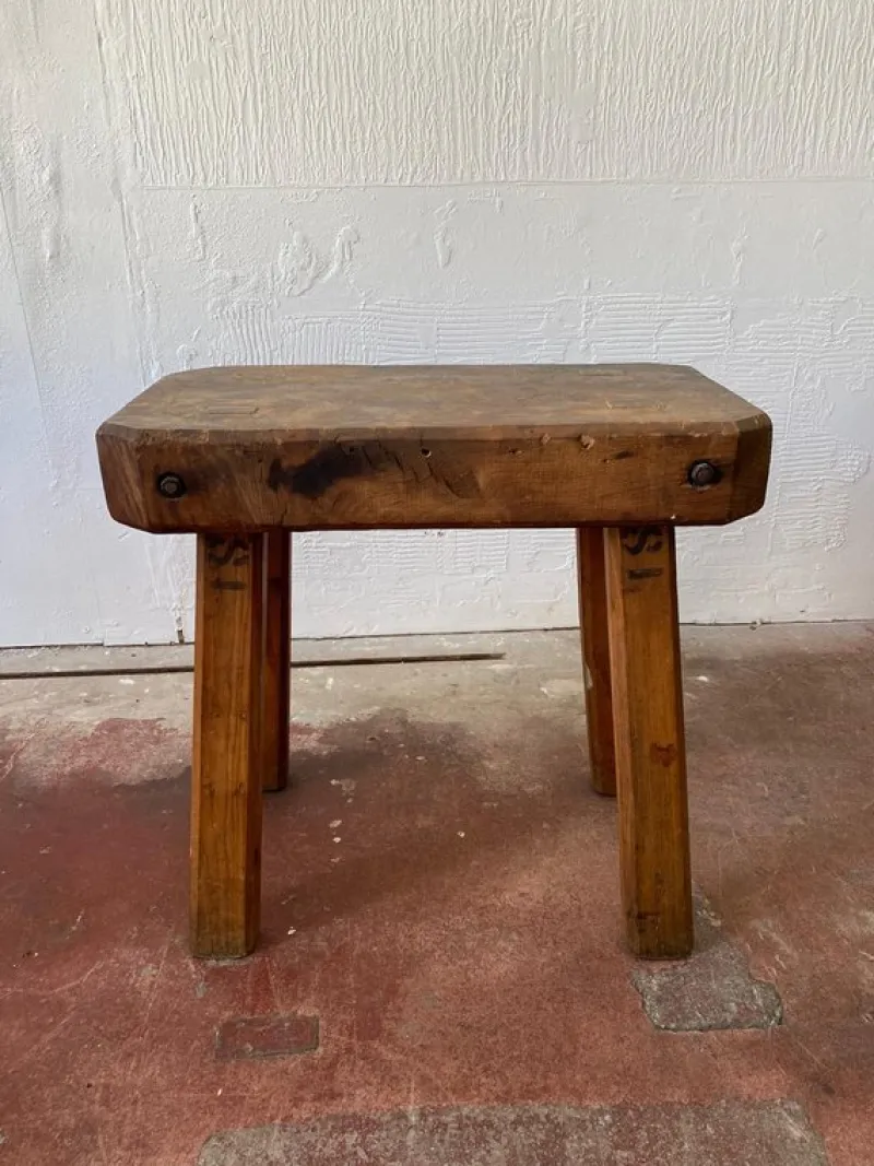 Hot Pamono Rustic Farmhouse Chopping Block Table, 1956