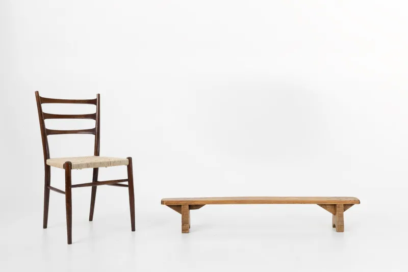 Pamono Rustic Low Bench in Wood, France, 1850s> Benches