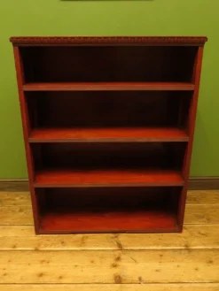 Pamono Rustic Red Pine Shelf Unit, 1890s><noscript><img width=