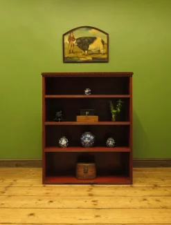 Pamono Rustic Red Pine Shelf Unit, 1890s><noscript><img width=