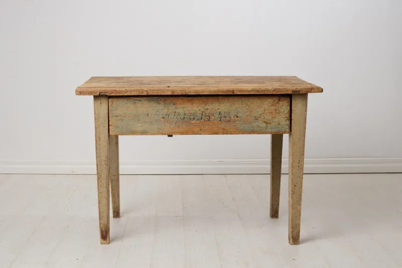 Pamono Rustic Swedish Country Table with Original Paint and Patina> Dining Tables & Sets