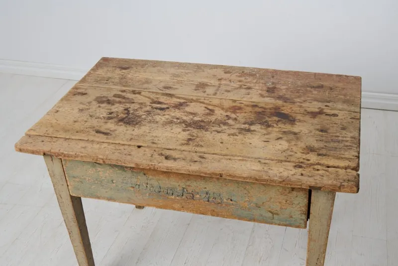 Pamono Rustic Swedish Country Table with Original Paint and Patina> Dining Tables & Sets