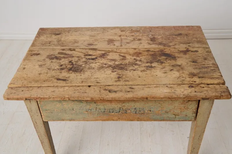 Pamono Rustic Swedish Country Table with Original Paint and Patina> Dining Tables & Sets