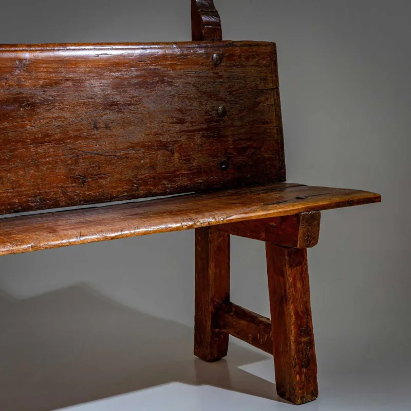Hot Pamono Rustic Wooden Bench, Alpines, 18th / 19th Century