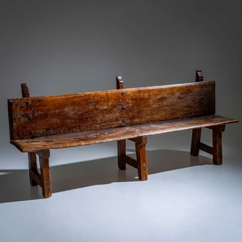 Hot Pamono Rustic Wooden Bench, Alpines, 18th / 19th Century