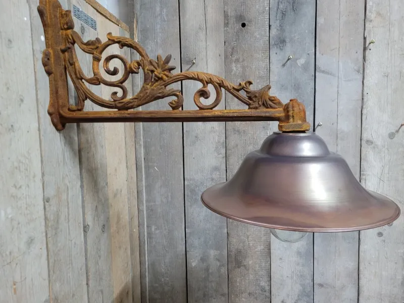 Hot Pamono Rusty Copper Cast Iron Outdoor Lamp Light