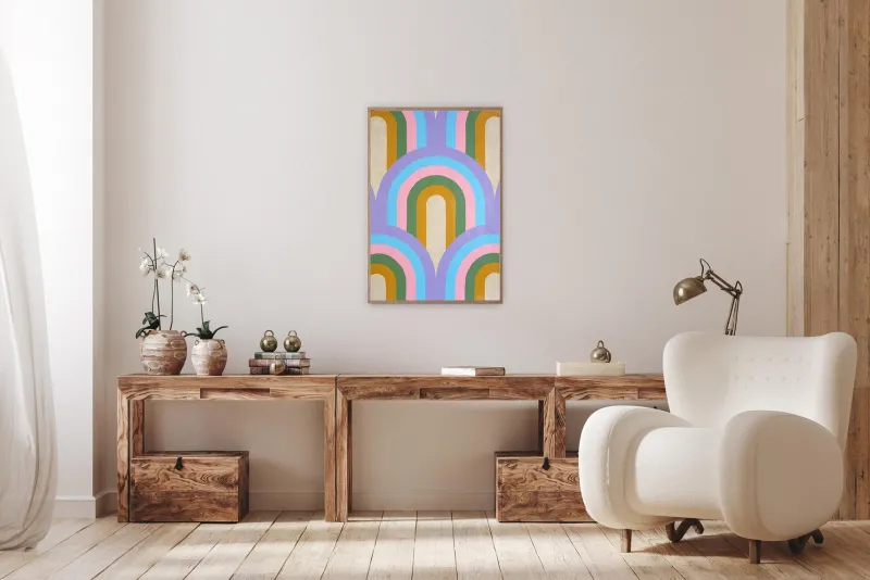 New Pamono Ryan Rivadeneyra, Art Deco Arch Pattern, 2024, Mixed Media on Paper