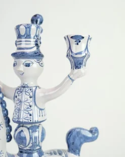 Pamono Rytter Stage with Three Candle Urns in Glazed Earthenware, 1985><noscript><img width=