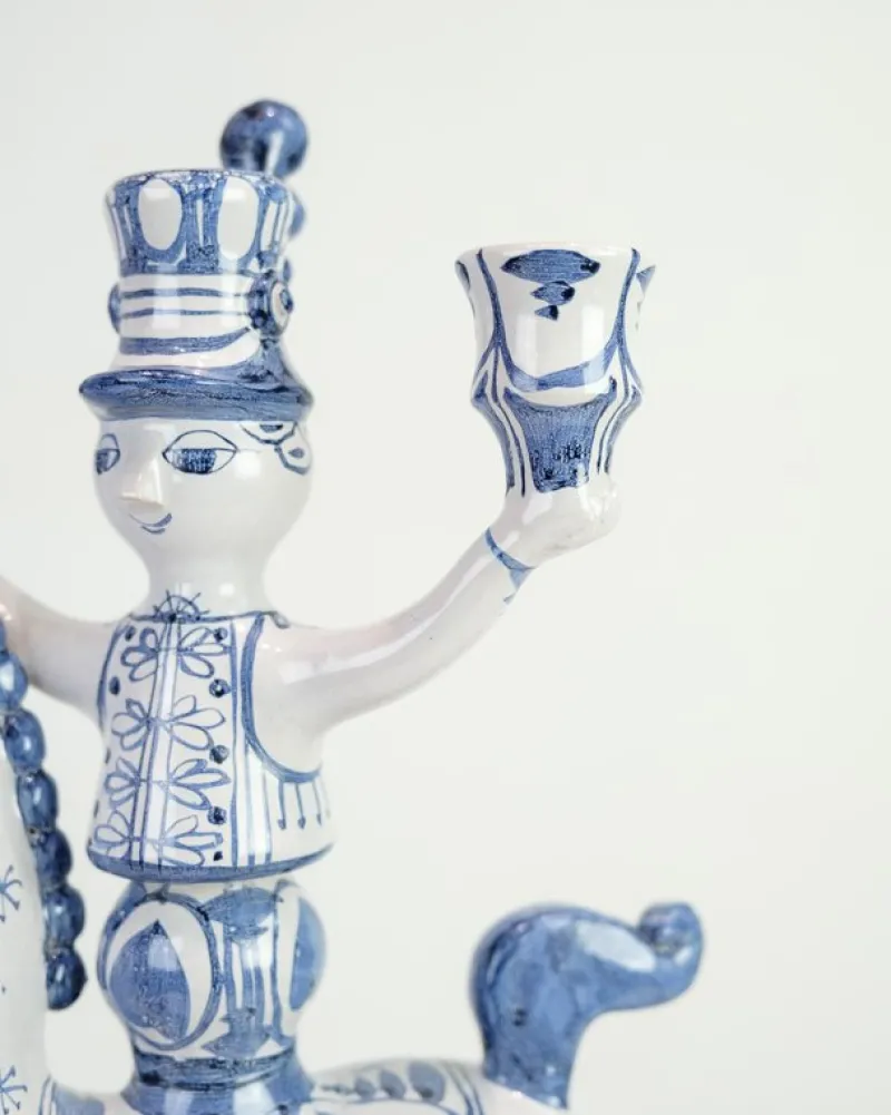 Pamono Rytter Stage with Three Candle Urns in Glazed Earthenware, 1985> Candleholders
